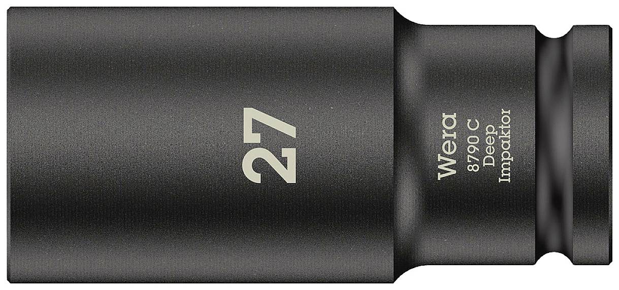 'Wera 8790 C Deep Impaktor' Socket, black, 27 mm, robust design for high load-bearing capacity.