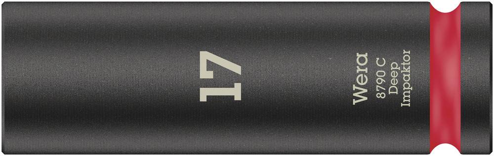 Impact socket, size 17, Wera 8790 C Deep, red-black.