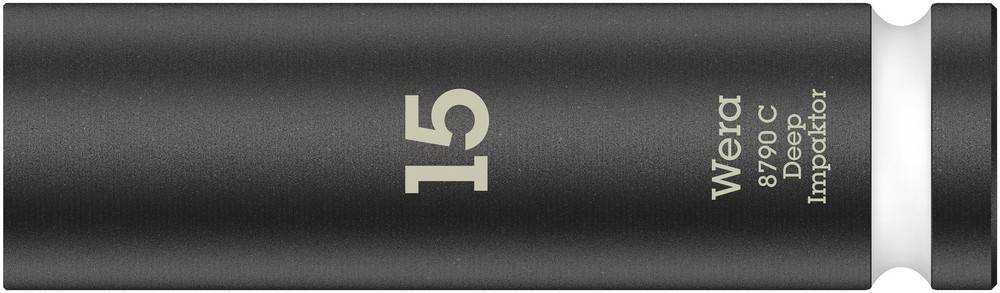 A Wera 8790 C Deep Impaktor socket, size 15, black, for professional applications in fastening technology.