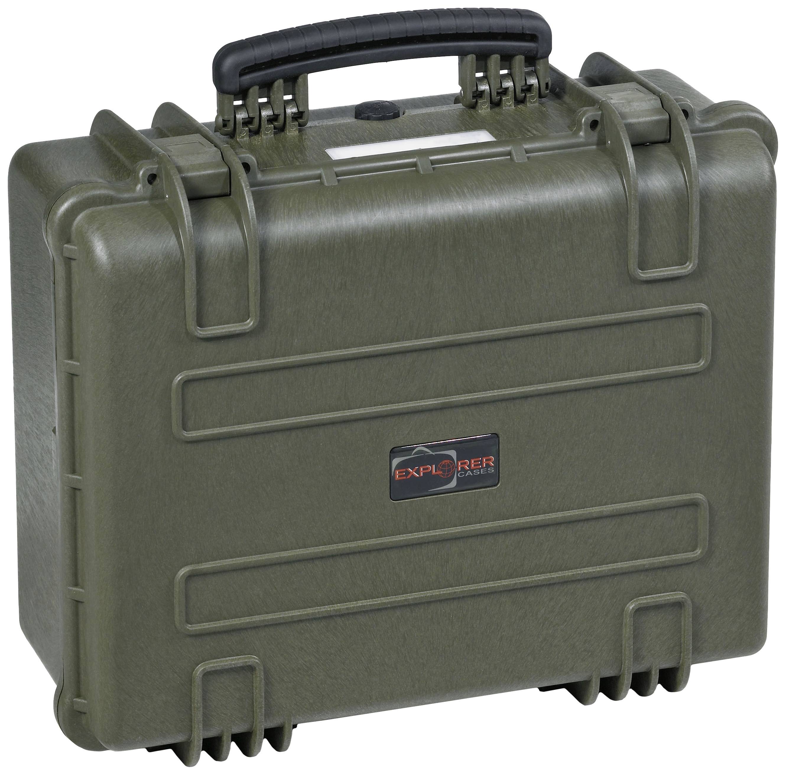 A robust, grey suitcase with a handle and locks, suitable for the secure transportation of delicate items.