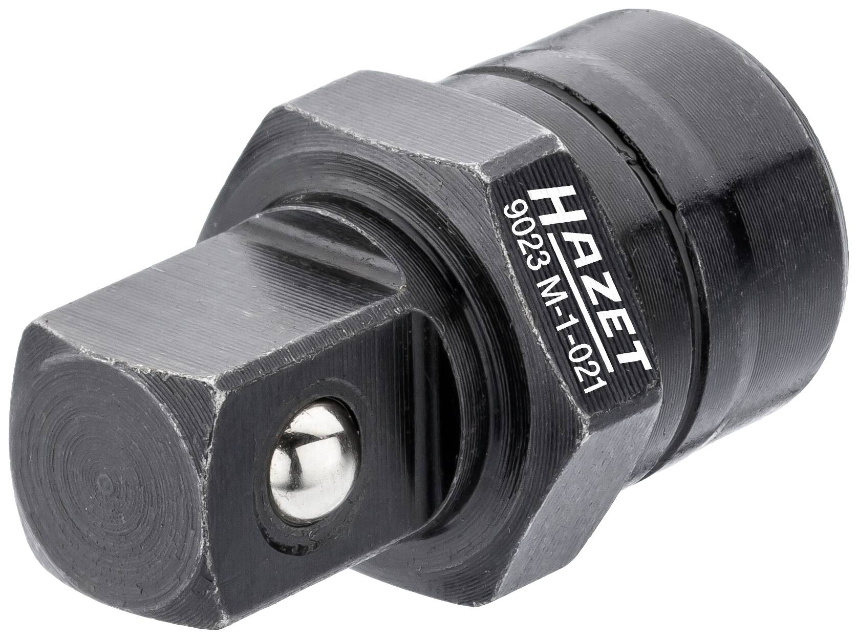 Black socket insert from Hazet, model number 9023 M-1021, with a shiny metal ball for attachment.