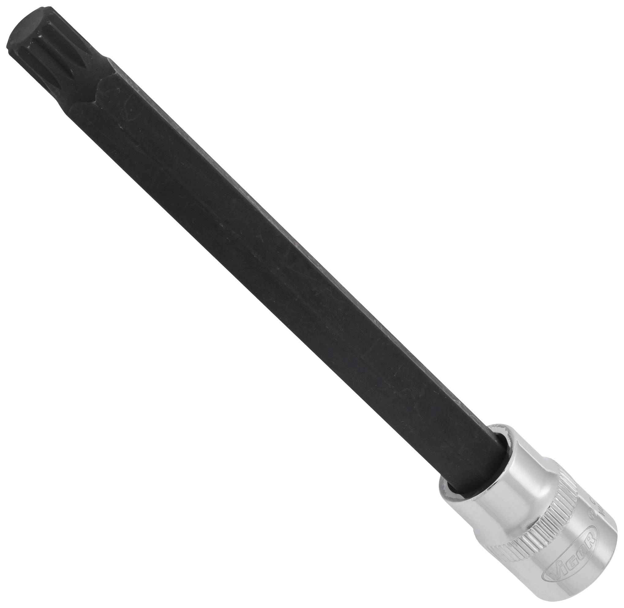 A black, slender drive with a silver fixing at the end, resembling a long-reach tool; presumably for mechanical applications.
