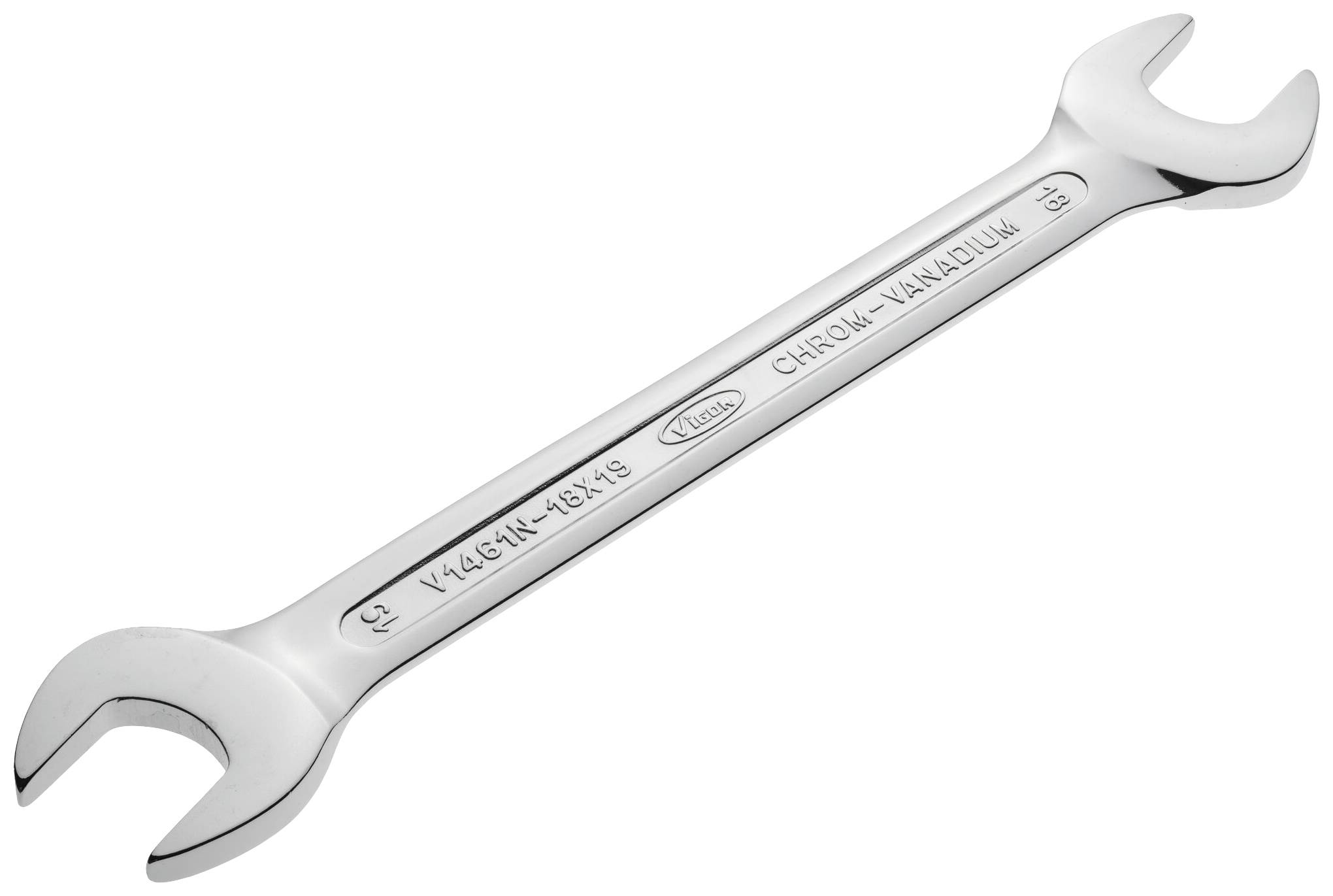 Vigor V1461N-18X19 V1461N-18X19 Double-ended open ring spanner Spanner size (metric) 18 - 19 mm