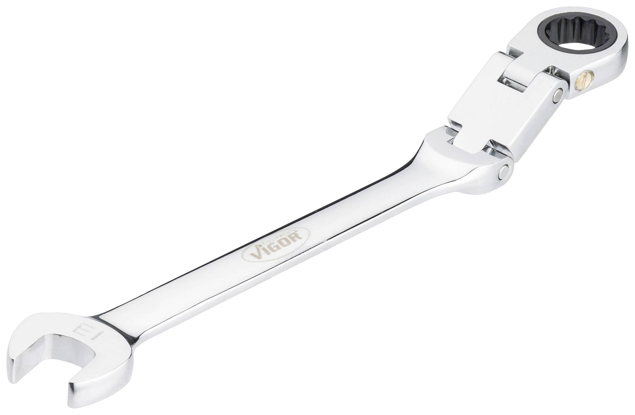 An adjustable spanner with a ratchet mechanism and a polished finish, suitable for various nuts or bolts.