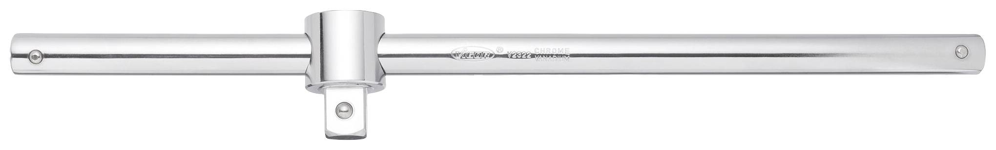Metal lever bar with a cylindrical central section and a hole at each end, suitable for tools or mechanical applications.