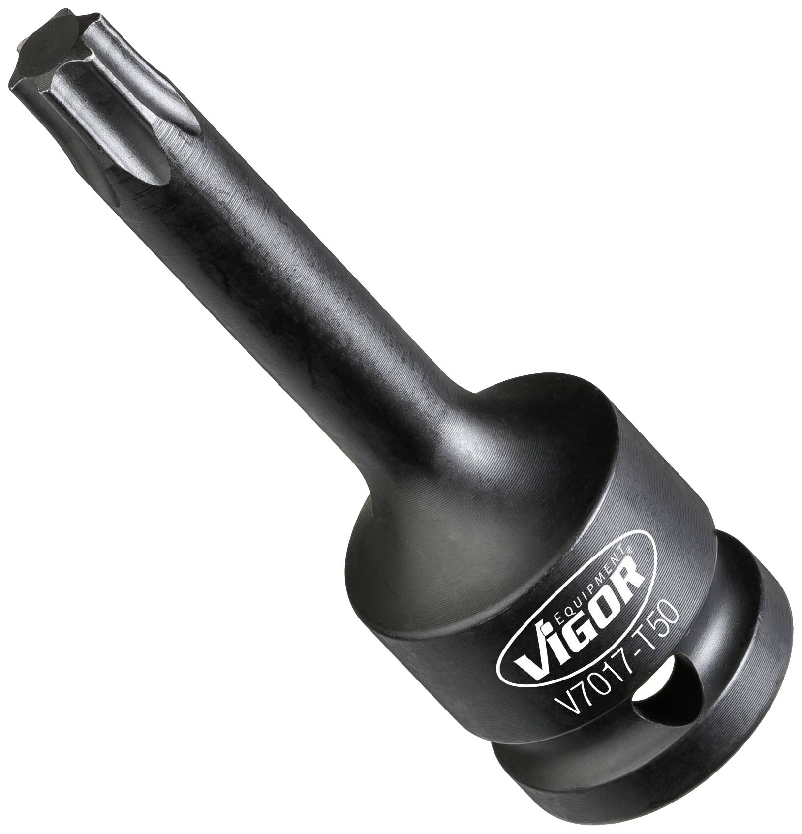 Black hexagonal socket wrench with 'VIGOR' inscription, suitable for special screws.