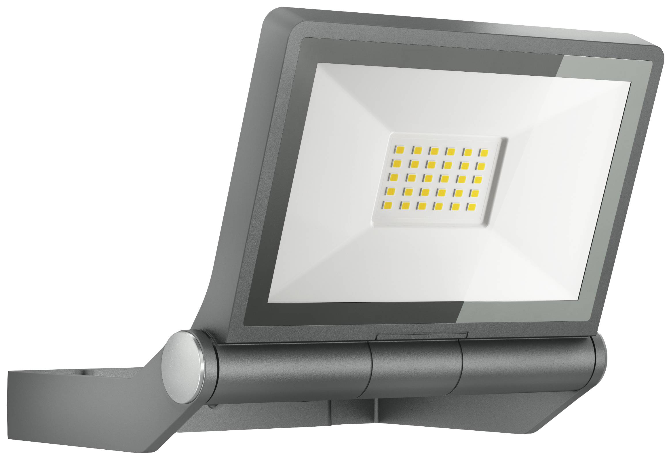 A rectangular LED floodlight with a black housing, suitable for illuminating outdoor areas.