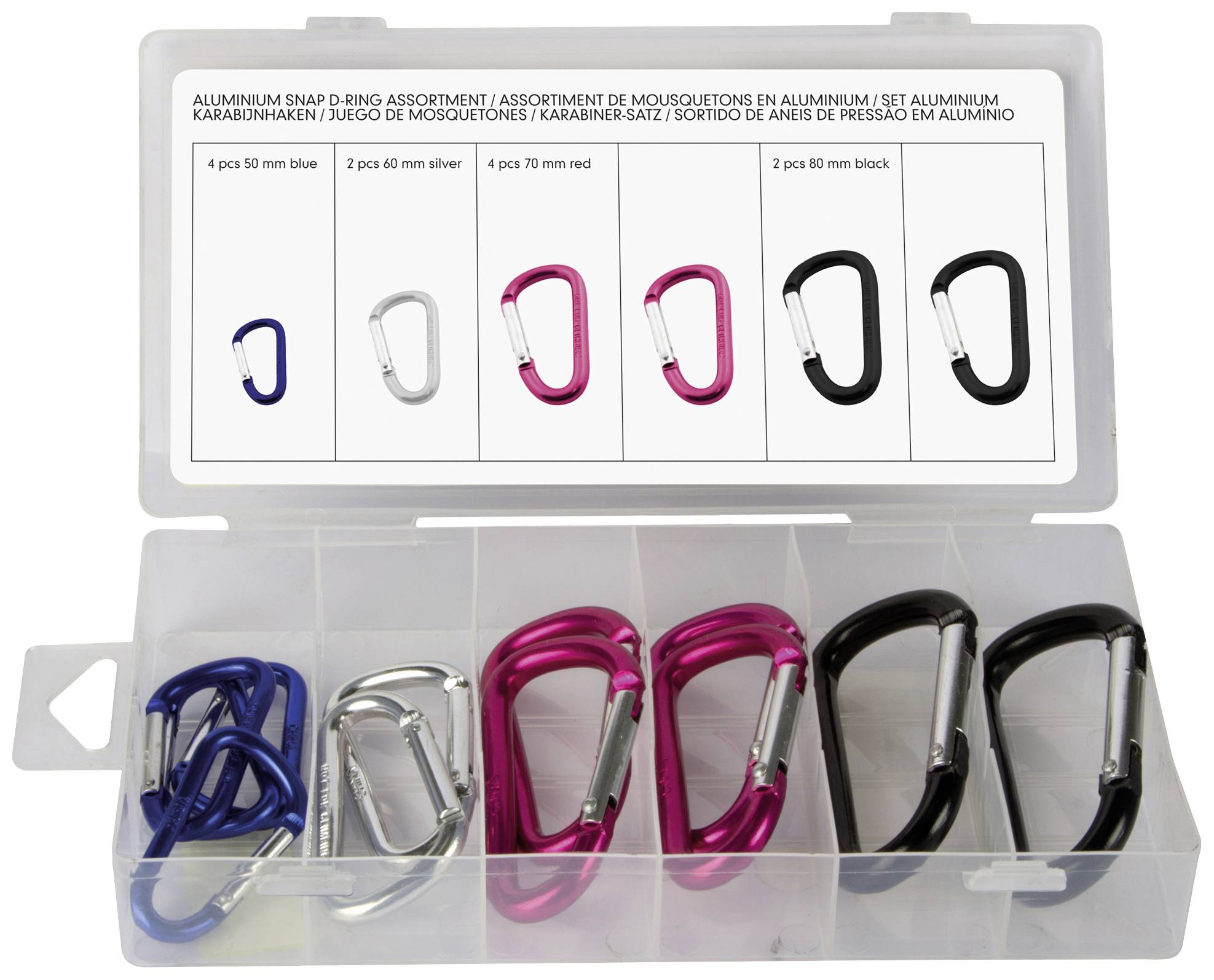 Toolland HAS09 CARABINER SET - ALUMINUM - 12-PIECE