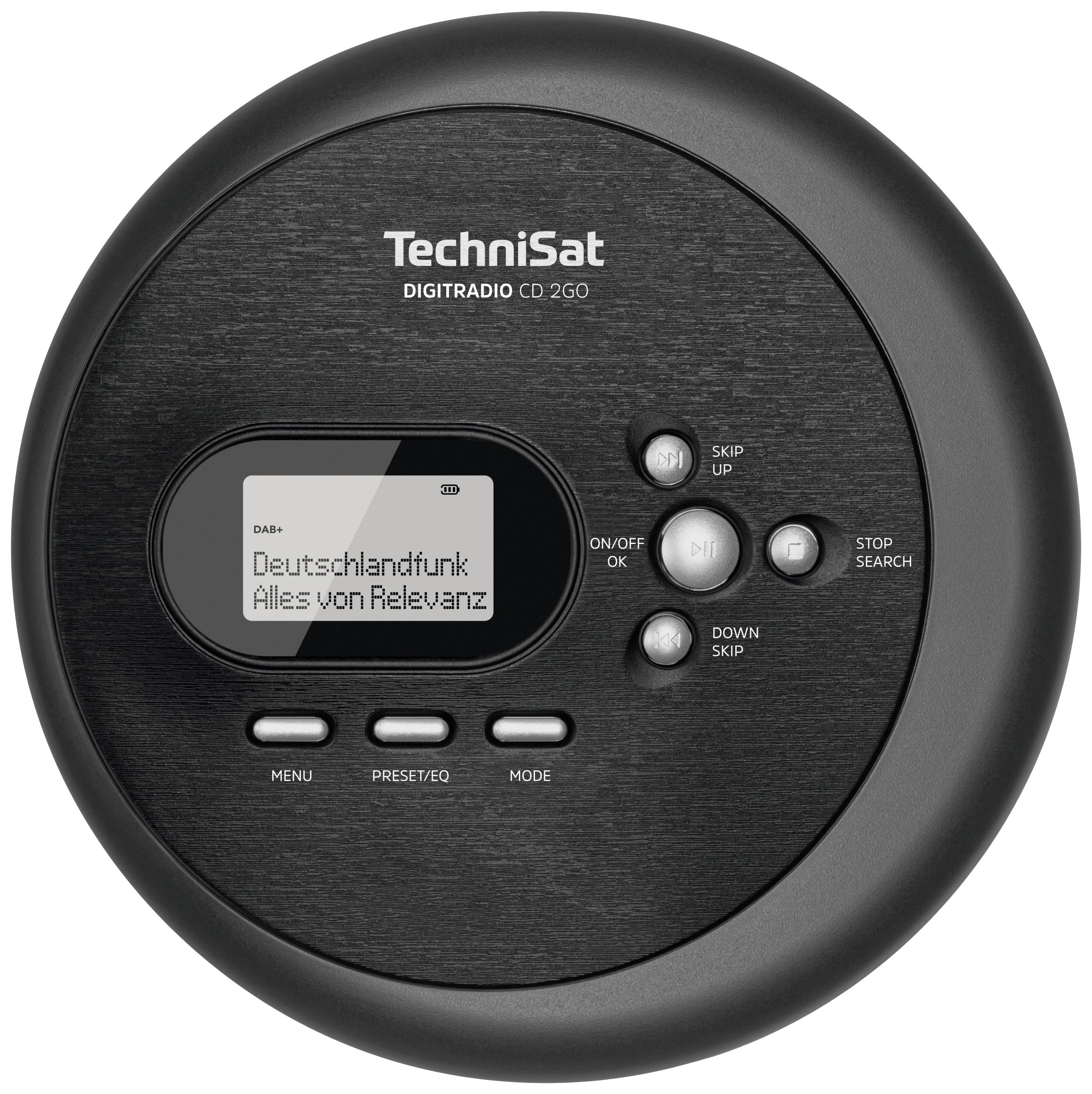 TechniSat Digitradio CD 2GO BT Radio CD player DAB+, FM Bluetooth, CD Black