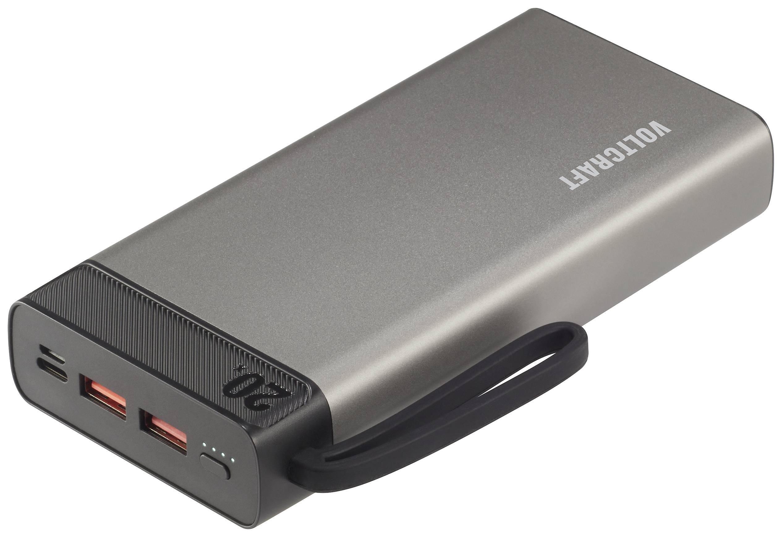VOLTCRAFT PB-20-PD3.0 Power bank 20000 mAh Power Delivery 3.0 LiPo Grey-black Status display