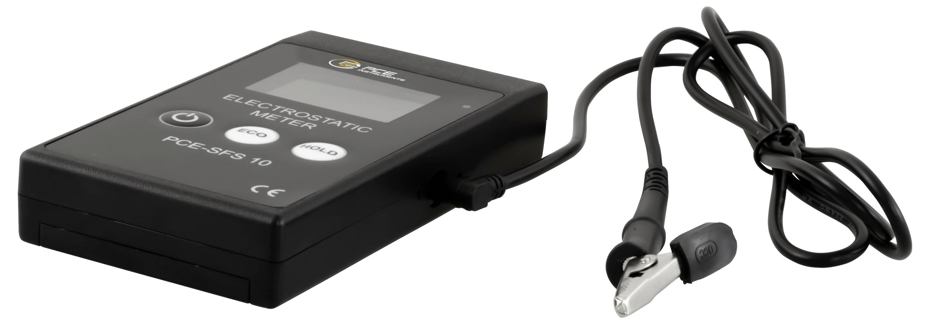 Black portable electric pump or inflator with control panel, power cable, and hose attached, shown on a white background.