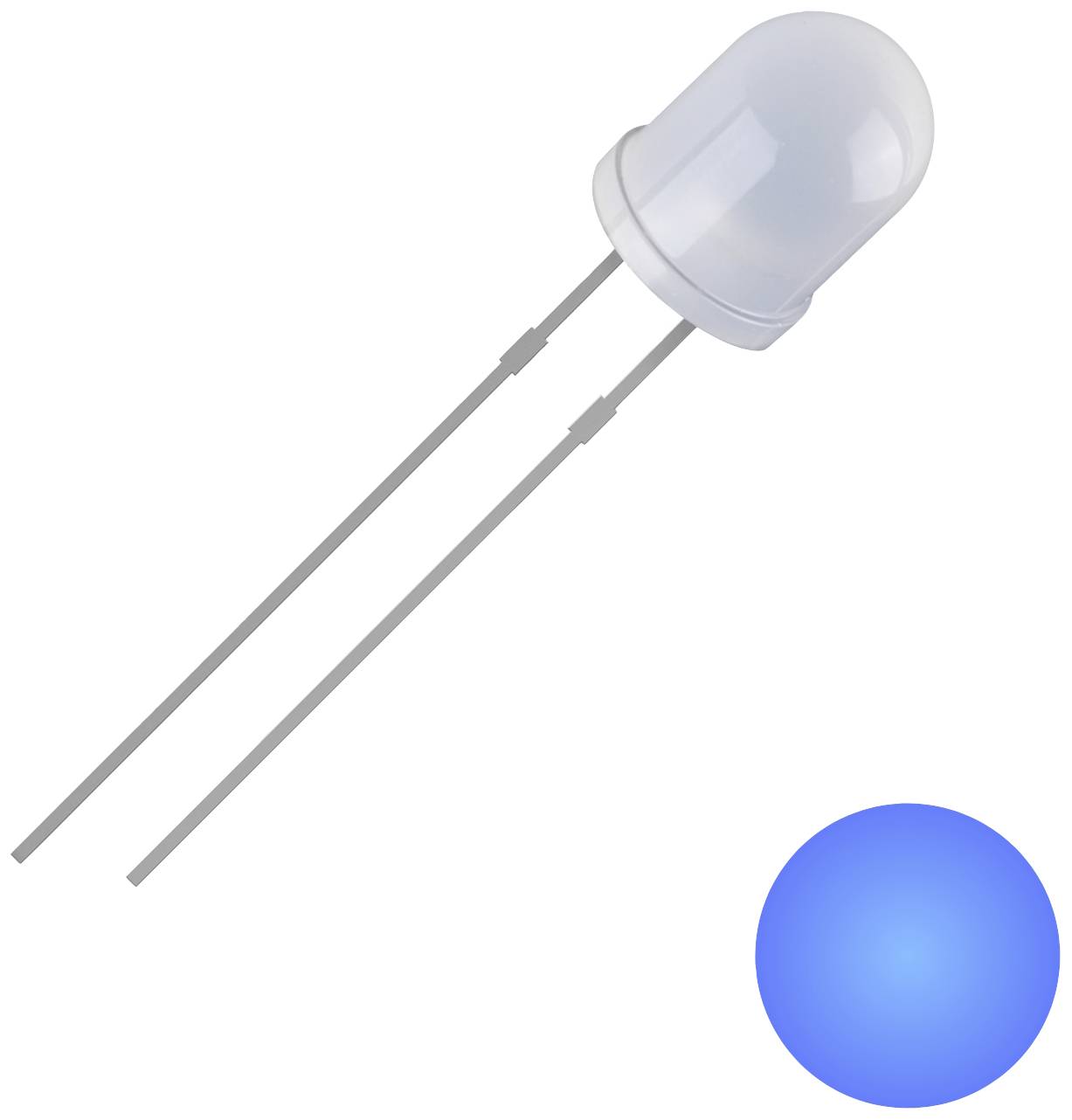 Lamp with two long metal legs, indicating blue light.