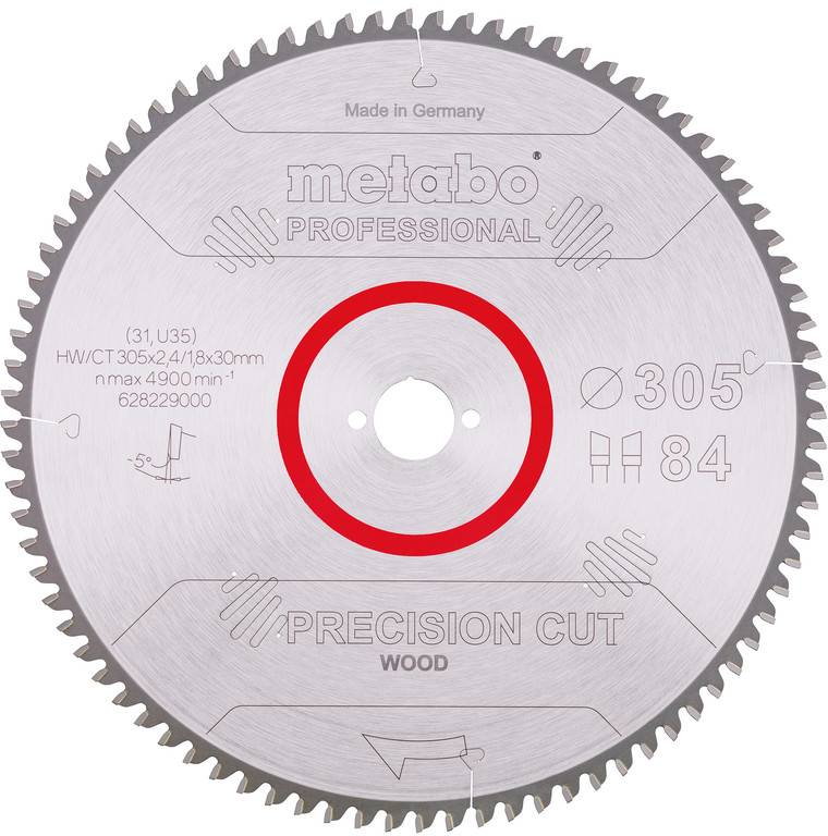Metabo 628229000 Circular saw blade 305 mm Number of cogs: 84 1 pc(s)