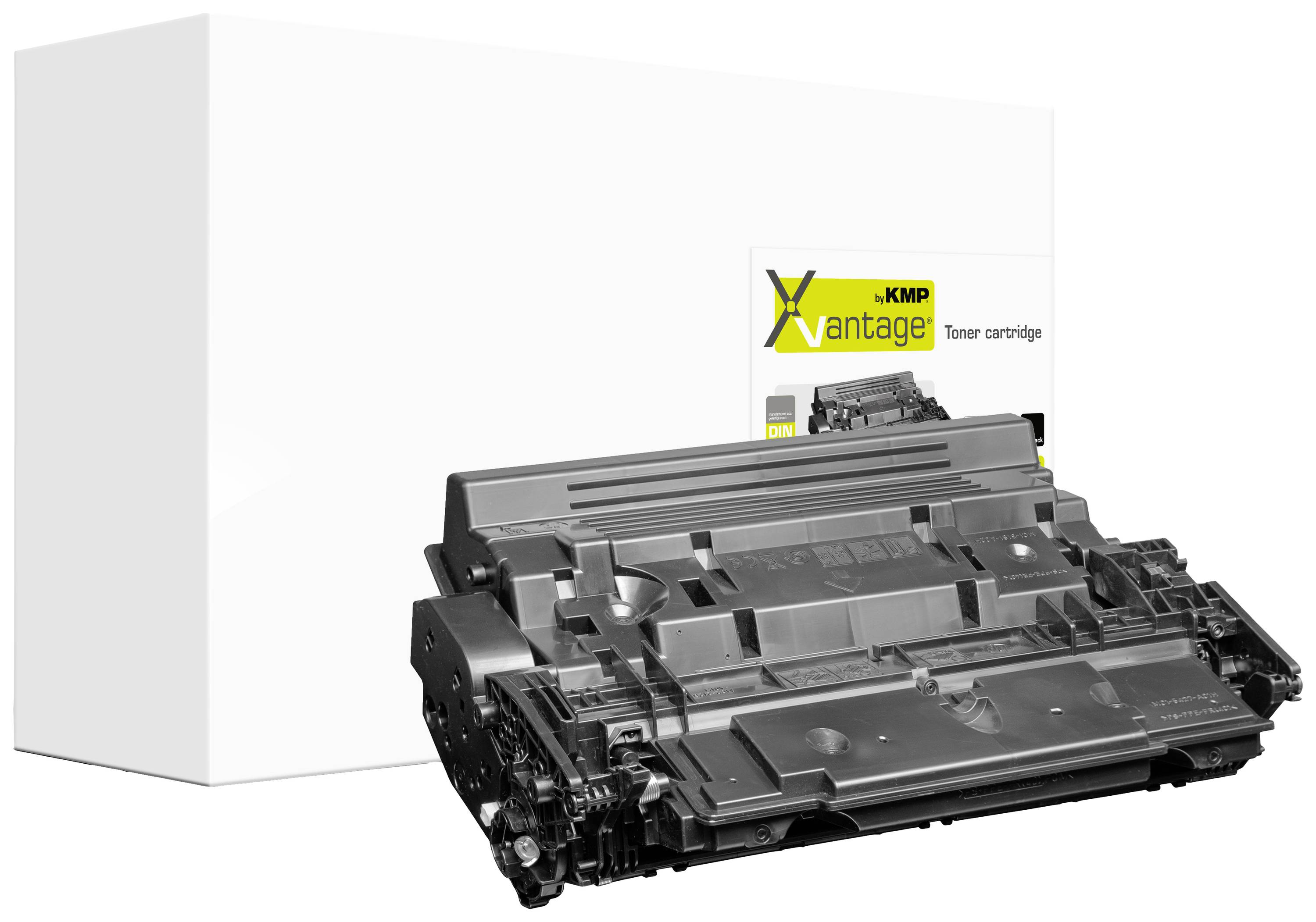 A black toner cartridge is positioned in front of a white packaging labelled 'Xvantage Toner cartridge'.