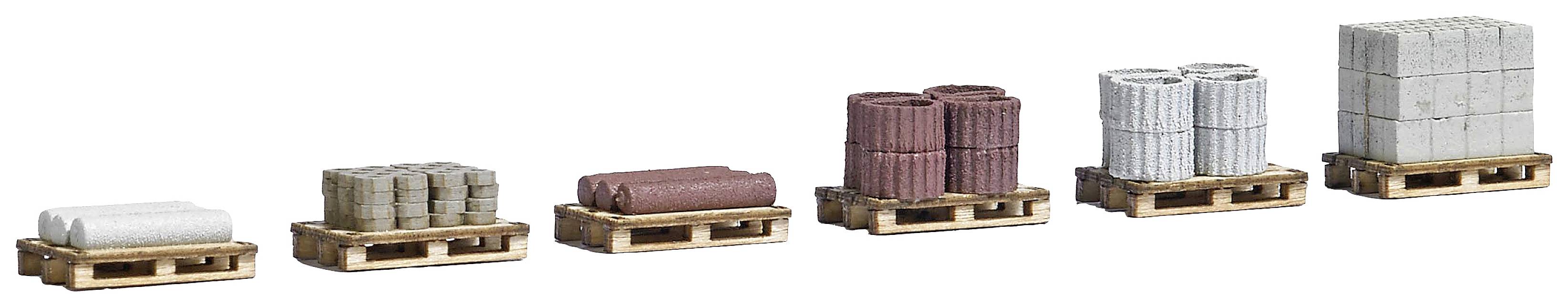 Busch 1813 H0 6 pallets with construction material Assembly kit