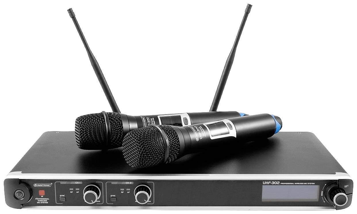Omnitronic UHF-302 Handheld Microphone set Transfer type (details):Radio Steel enclosure Radio