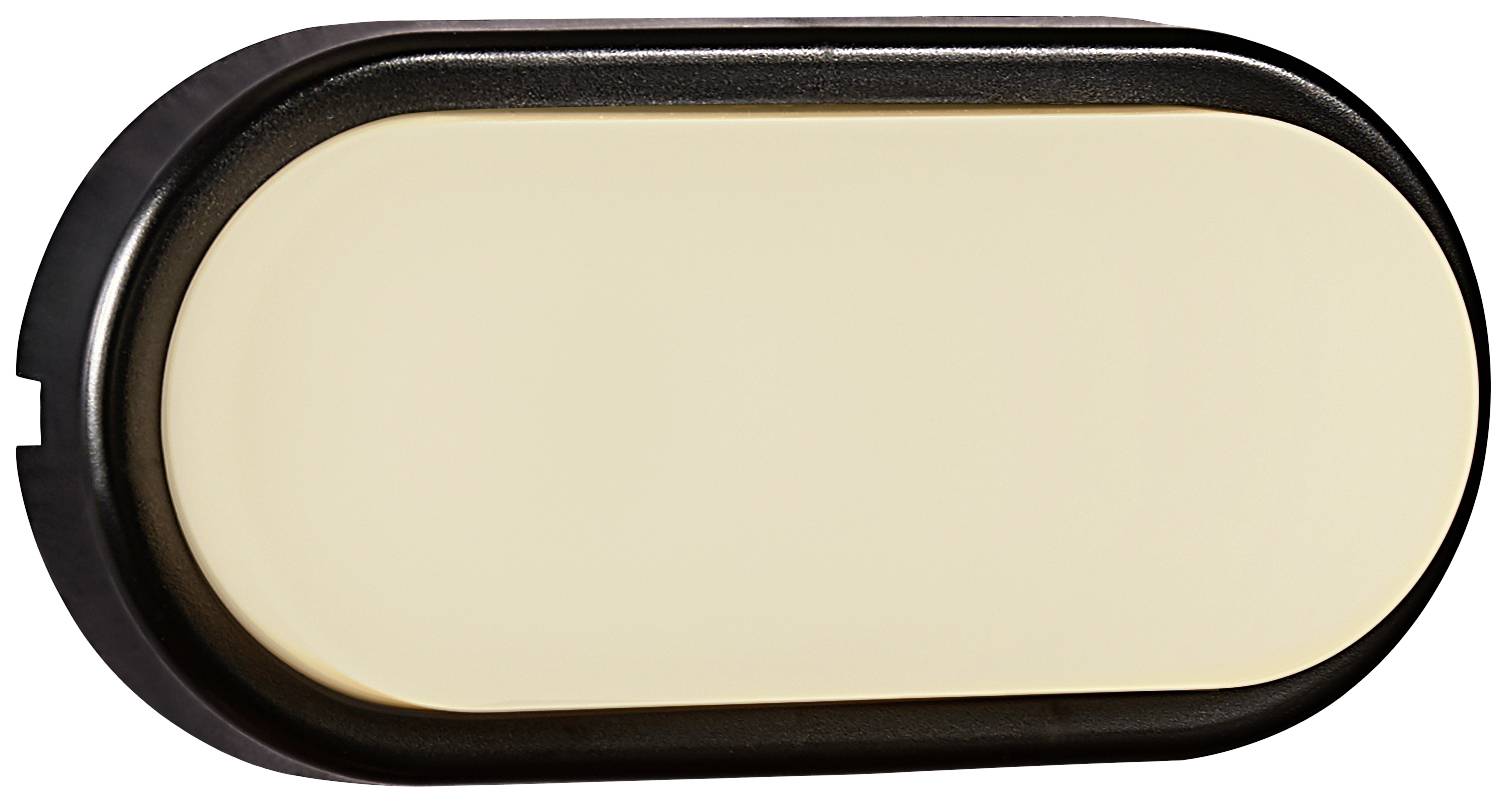 A black-edged oval switch with a cream-coloured surface.