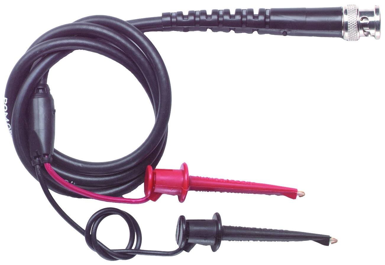 Measuring lead with two test probes, red and black, for electrical measurements.