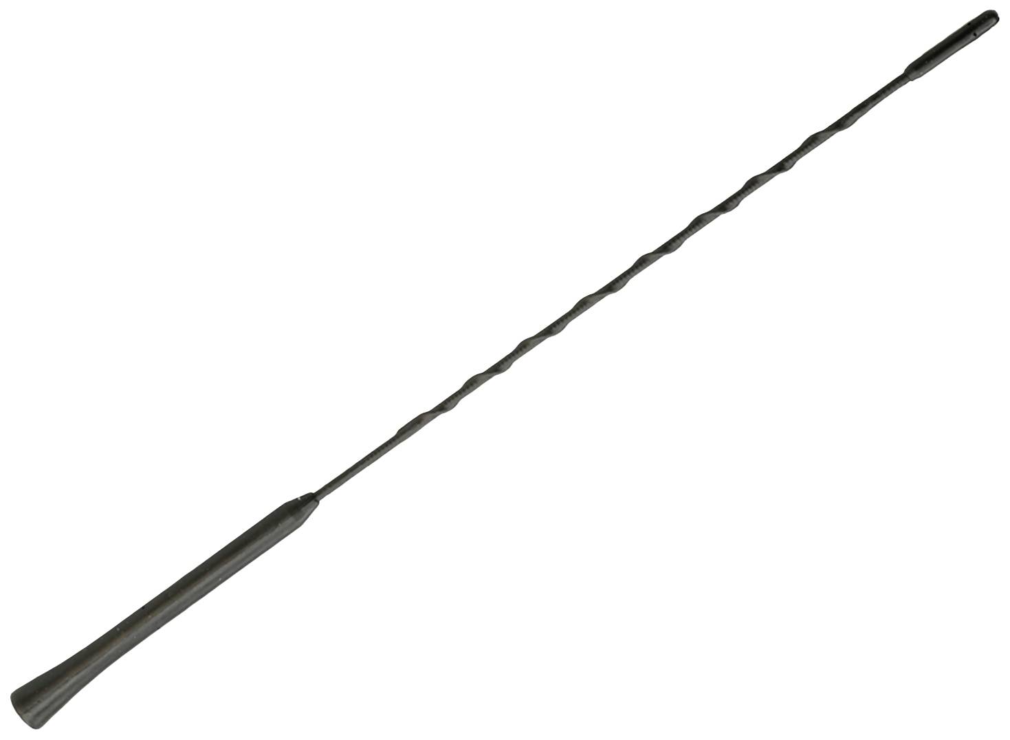 A whip in a rectangular shape made of dark material, thin with a lengthy, flexible composition.