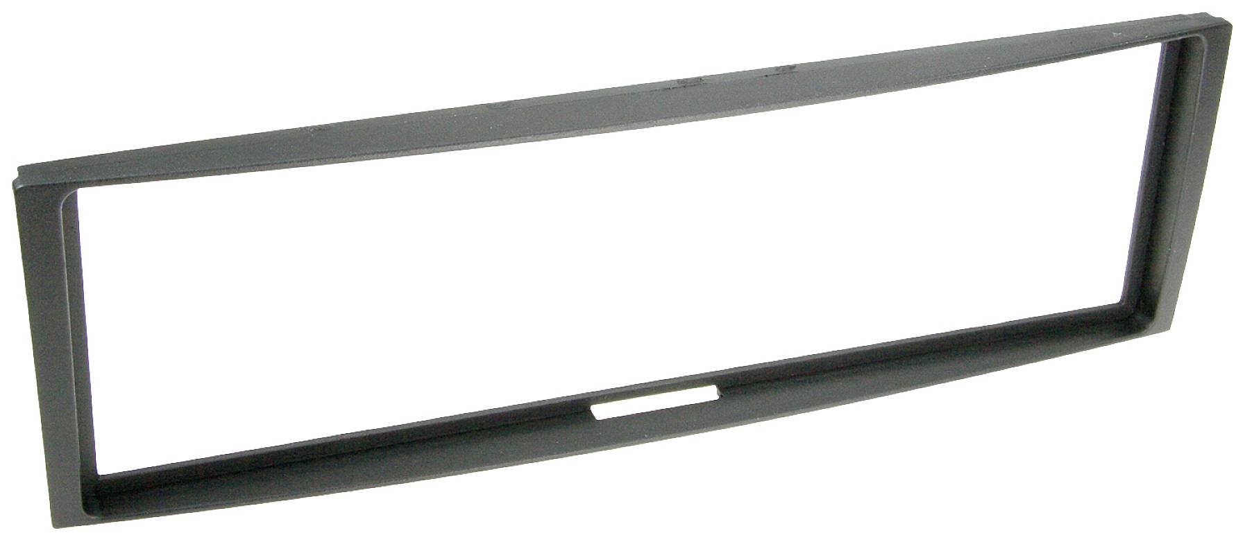 A rectangular black frame, commonly used as a surround for radio devices in vehicles, isolated on a white background.