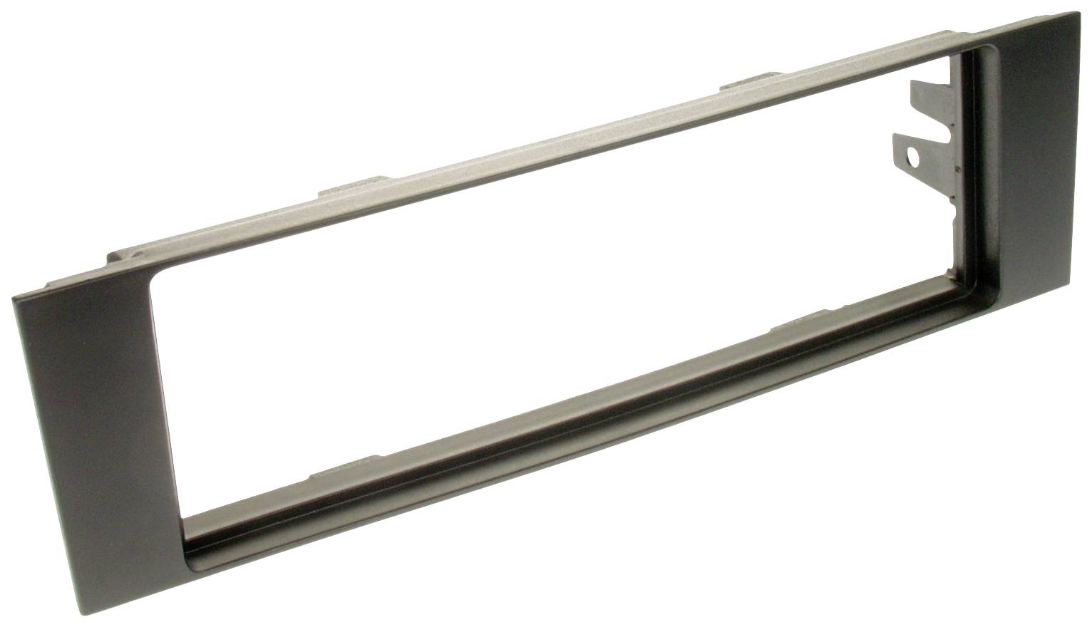 A rectangular plastic frame, possibly a mounting adapter for a car radio, with mounting elements on the sides.