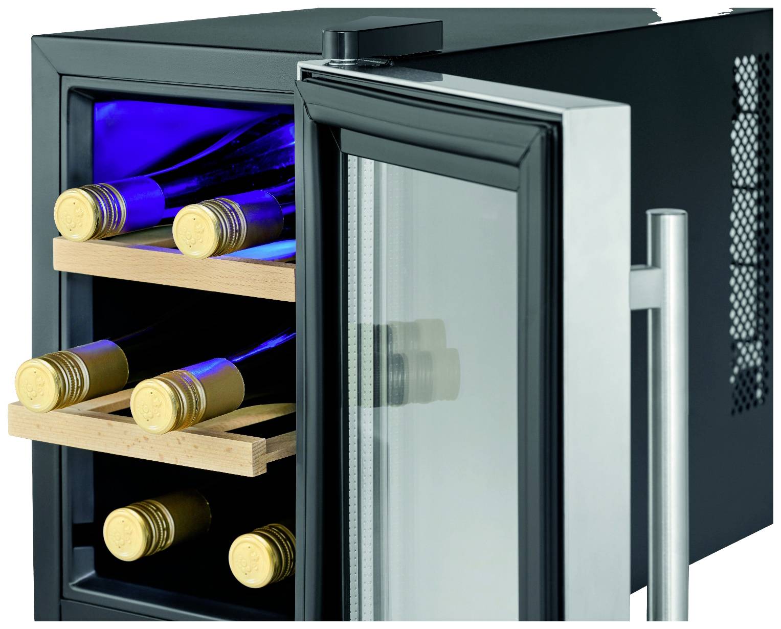 Profi Cook PC-WK 1231 Glass door fridge 17 l EEC: G (A - G) Free standing Inox finish, Black