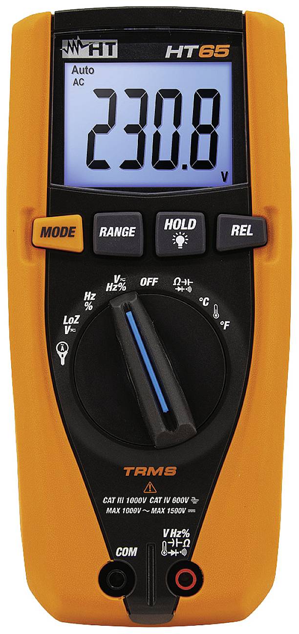 HT Instruments HT65 Handheld multimeter Digital CAT III 1000 V, CAT IV 600 V Display (counts): 4000