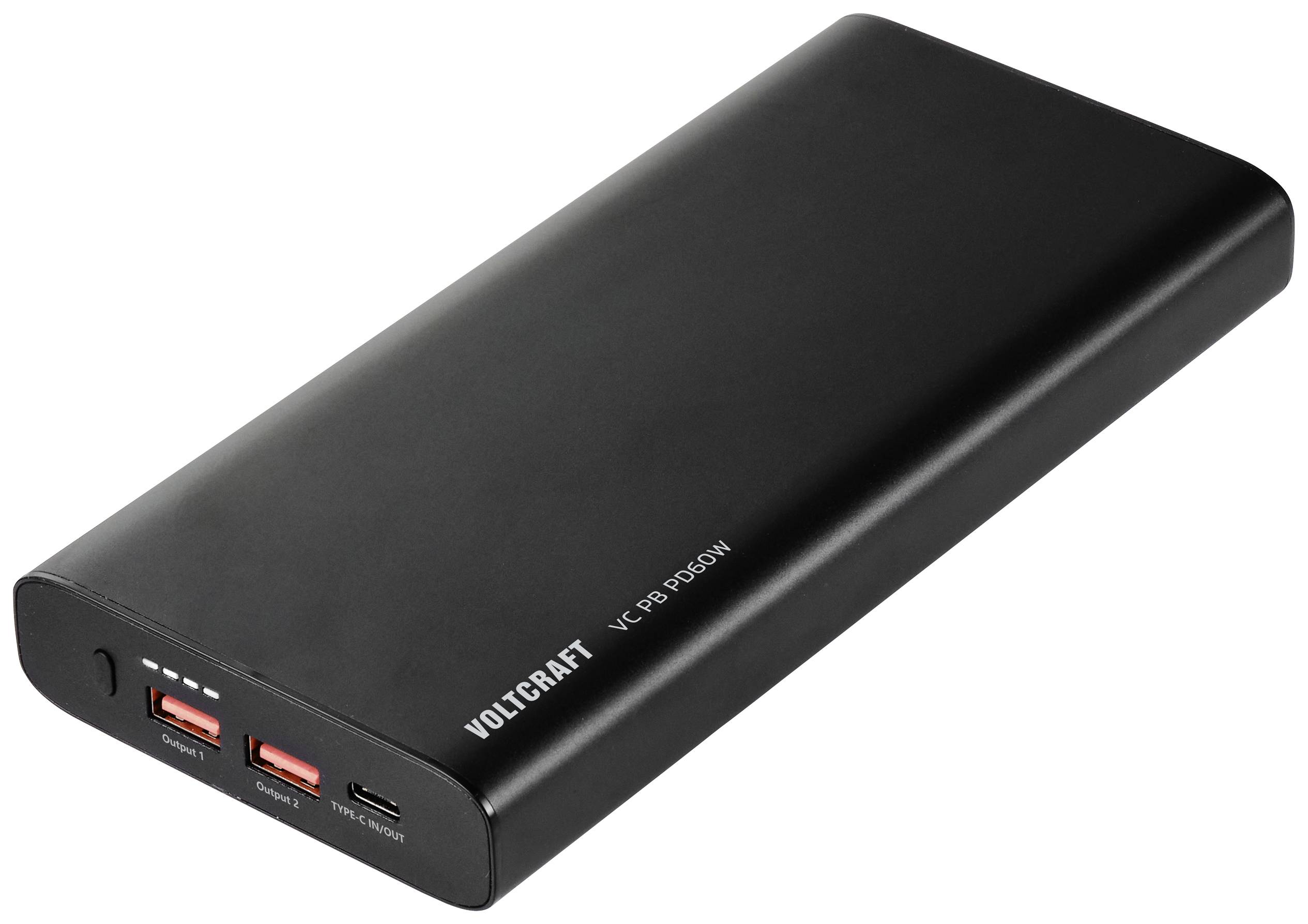 VOLTCRAFT VC PB PD60W Power bank 26800 mAh Quick Charge 3.0, Power Delivery 3.0 Li-ion Black