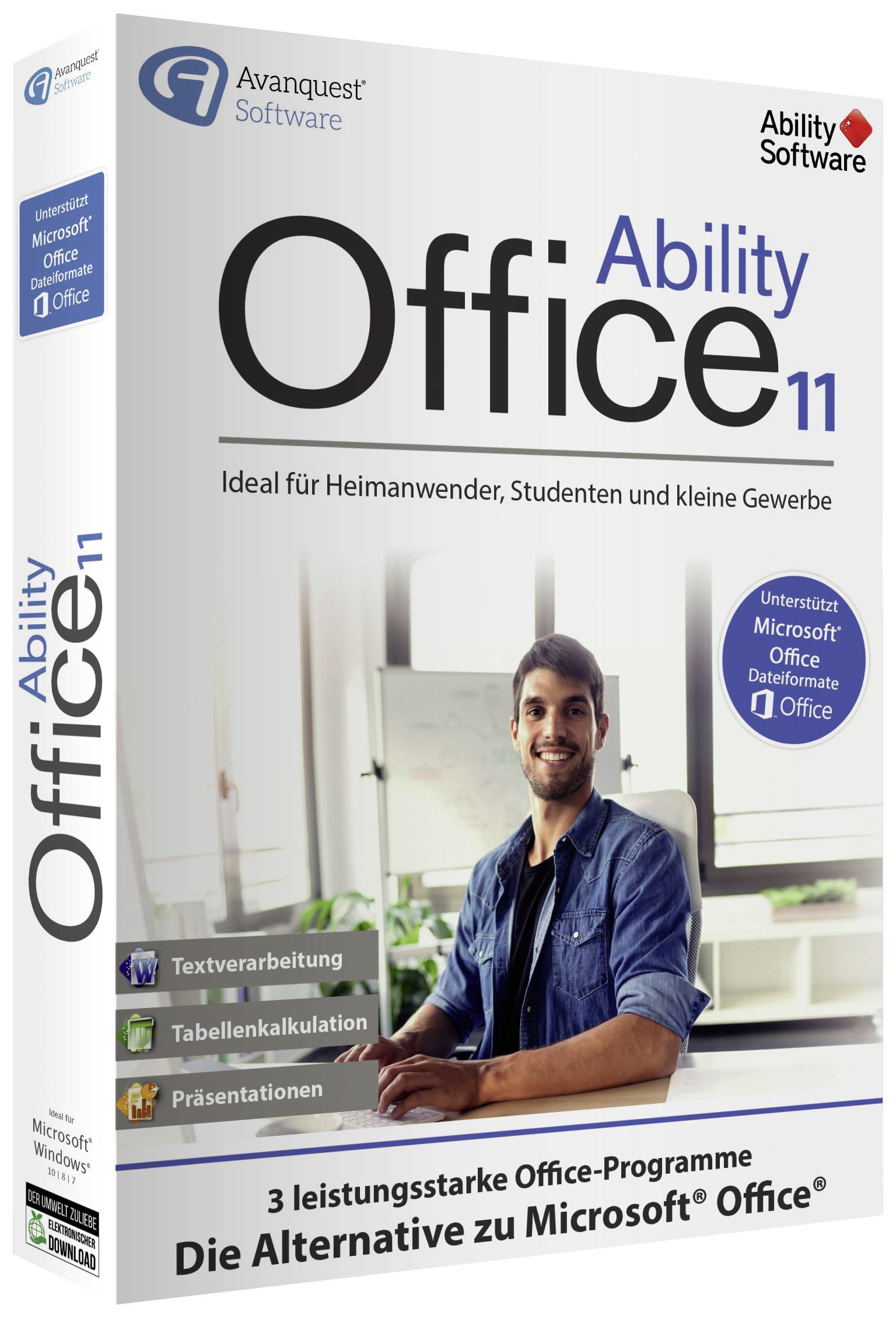 Avanquest Ability Office 11 (Code in a Box) Full version, 1 licence Windows Office package