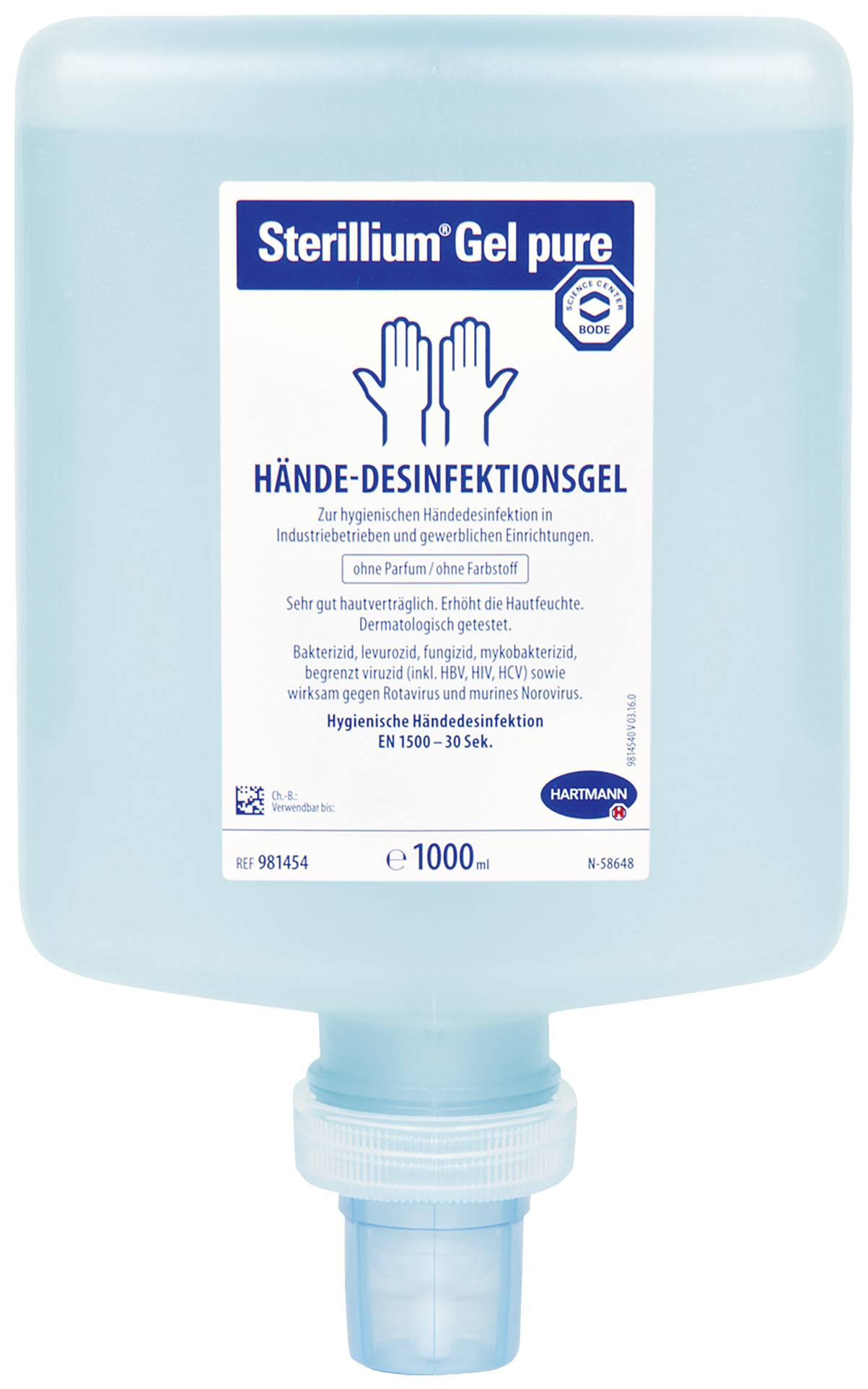 Hartmann Hygiene Sterillium® Gel pure 1000 ml 1012158 Antibacterial gel 1000 ml