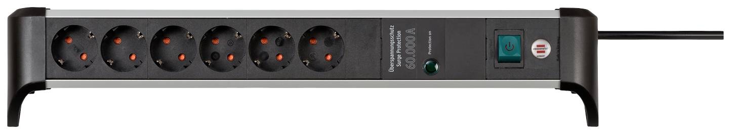 Brennenstuhl 1391020600 Surge protection power strip Silver-black PG connector 1 pc(s)