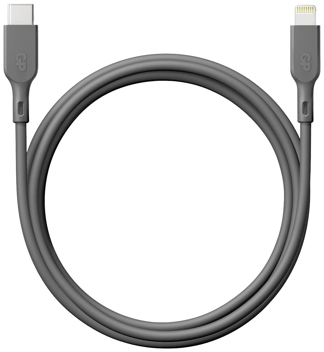 GP USB charging cable USB 2.0 USB-C® plug, Apple Lightning plug 1.00 m Grey GPCBCL1PGYUSB221