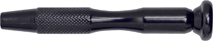 A black metal punch tool handle with a knurled surface for improved grip.