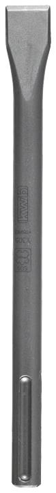 A chisel with a flat point, suitable for work with a drill hammer. It is made of metal and has a cylindrical shape.