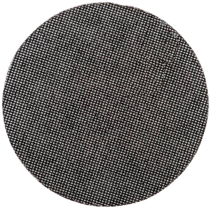 A round, grey grinding wheel with fine grit, showing a dense structure of small squares.