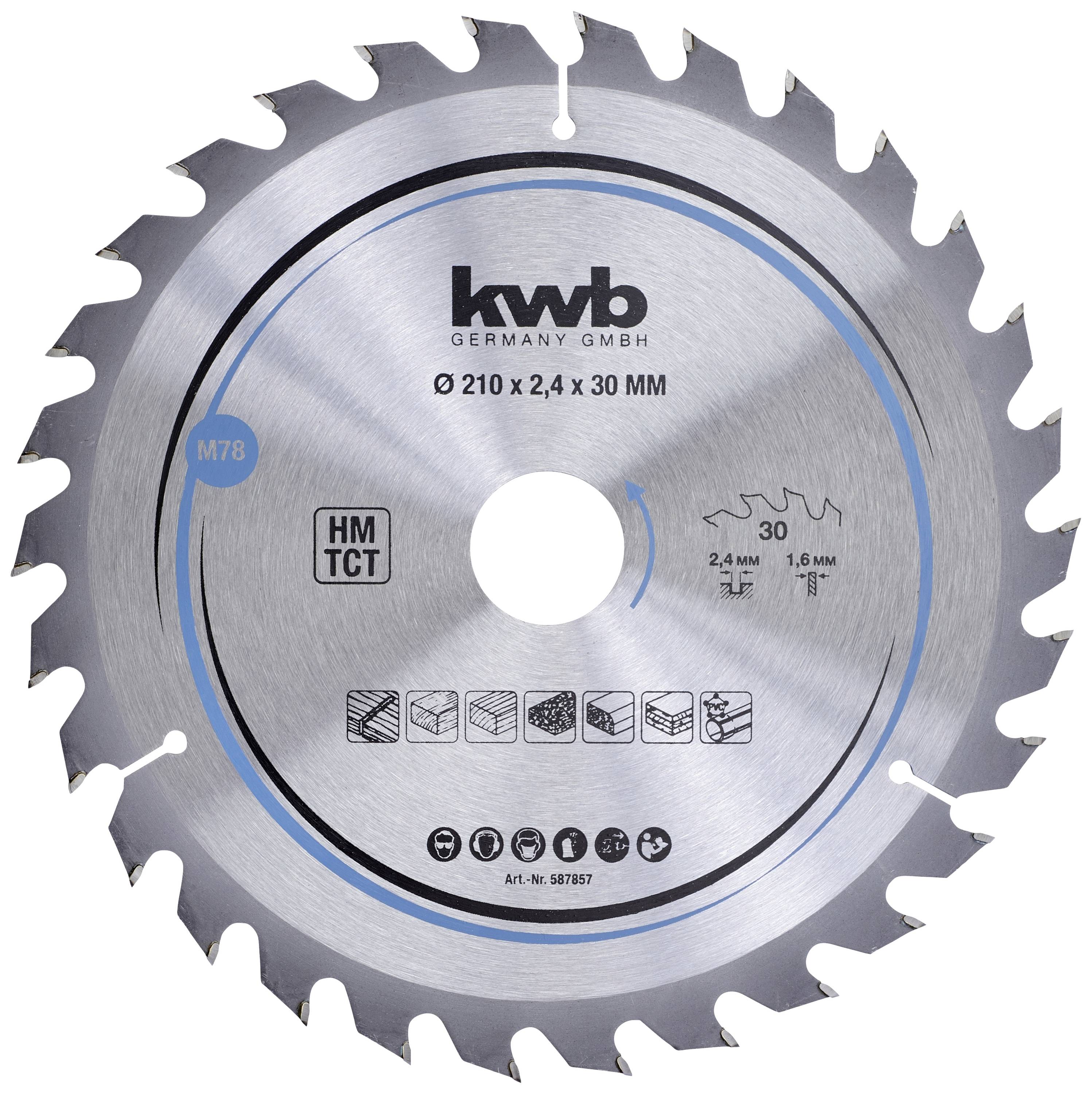kwb 587857 Carbide metal circular saw blade 210 x 30 mm 1 pc(s)
