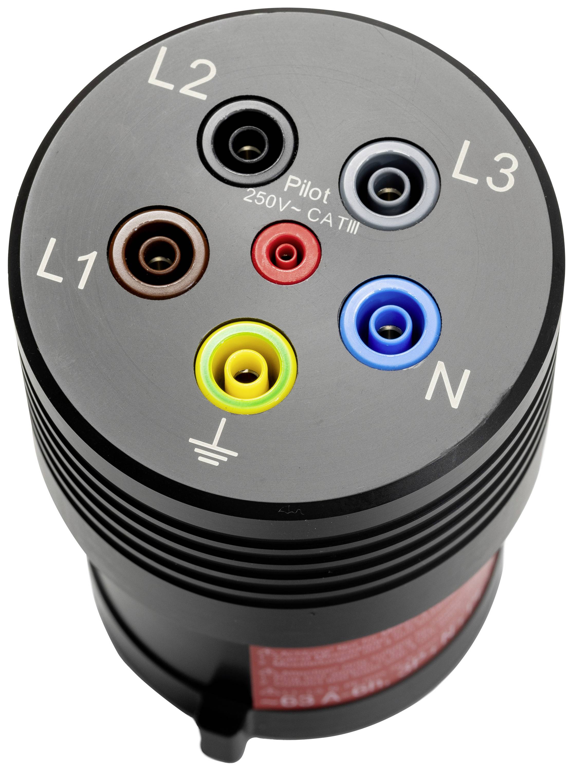 BENNING TA 7-63 Test lead adapter CEE plug (5-pin, 63 A) - 4 mm socket Black