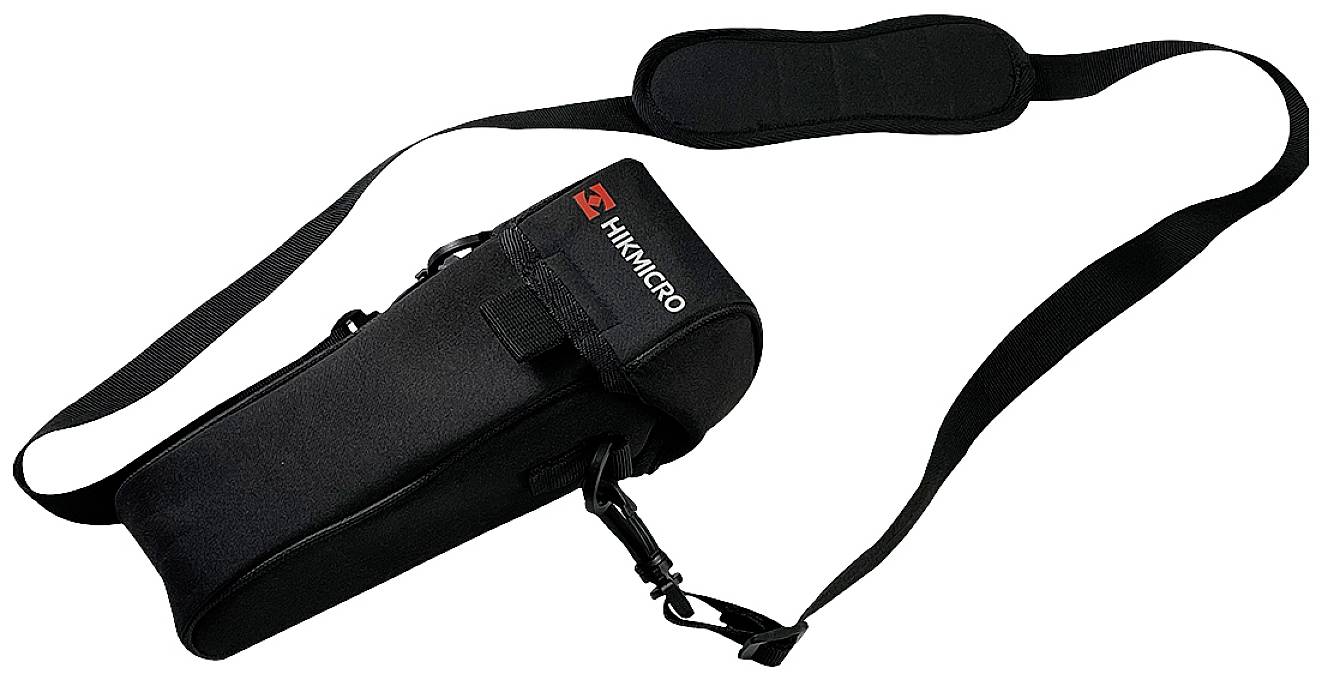 Black camera bag with shoulder strap and 'HHMICRO' logo on the front. Suitable for the secure transportation of a camera.