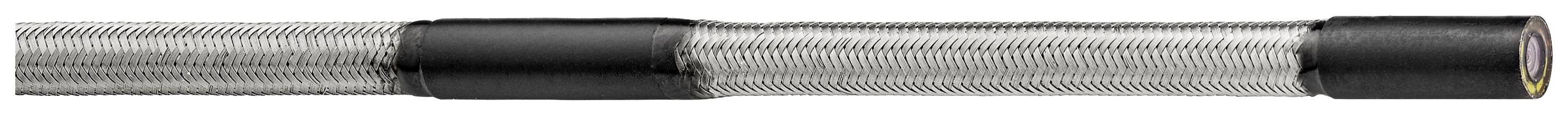 A long, rod-shaped metal object with black grip sections at both ends, similar to a sturdy pipe or rod.