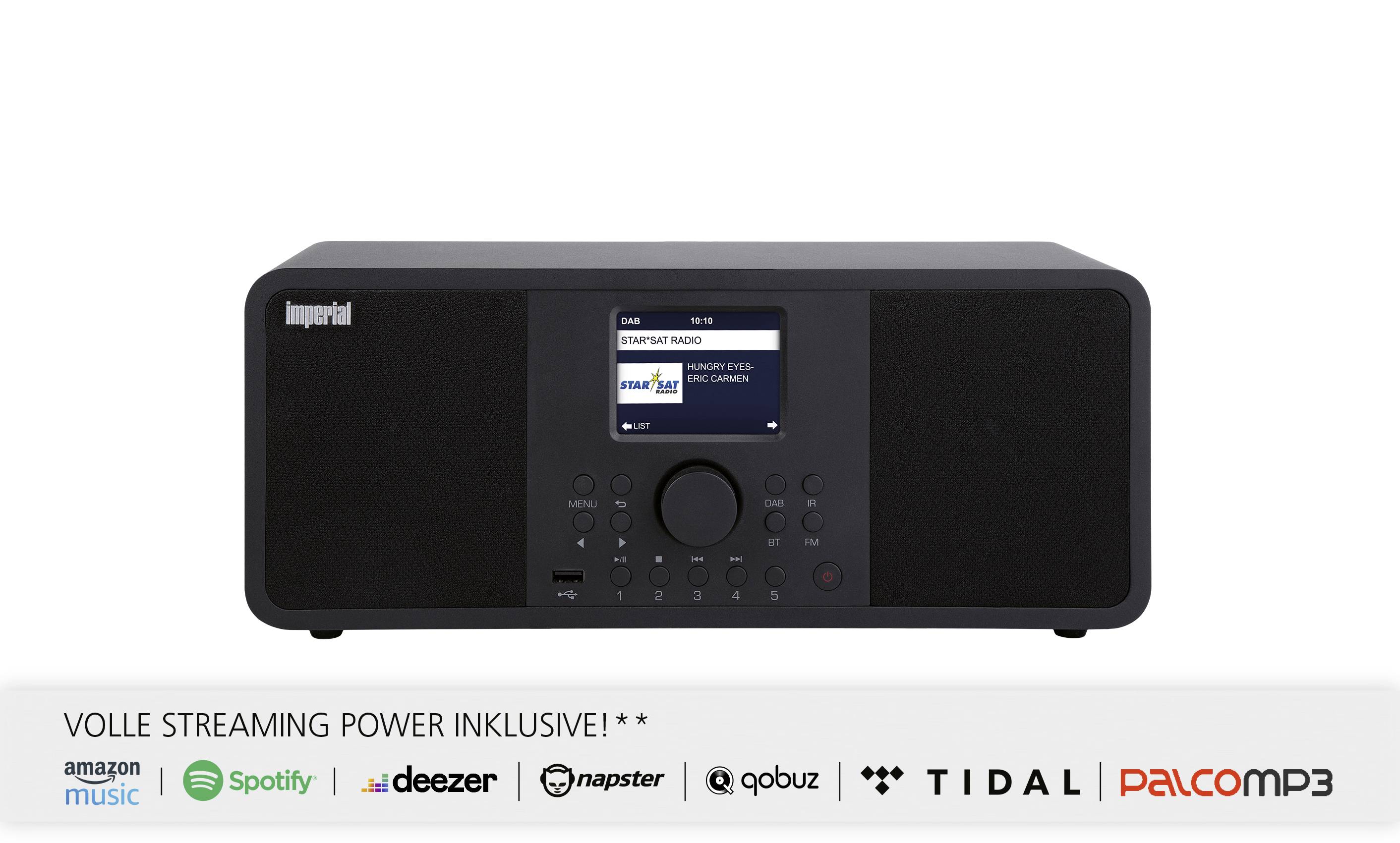 Imperial DABMAN i205 Internet desk radio Internet, DAB+, FM USB, Wi-Fi, LAN, Internet radio Black