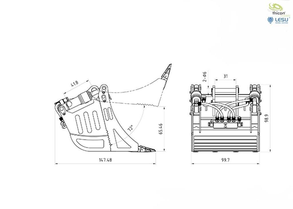 Thicon Models 58330 1:14 Bucket 1 pc(s)