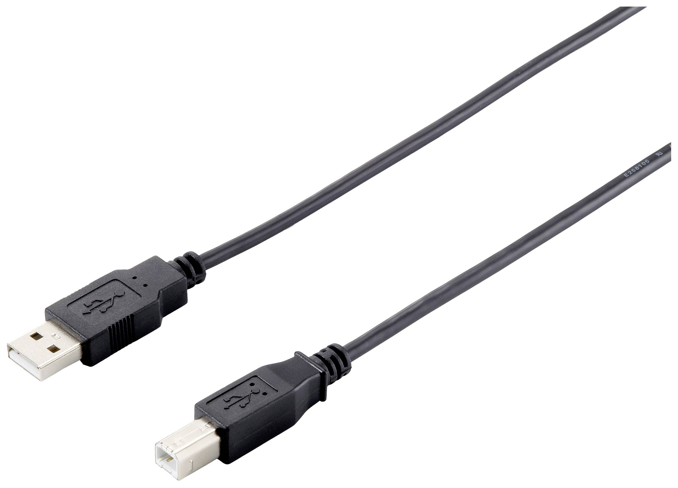 Equip USB cable USB-A plug, USB-B plug 5.00 m Black 128862