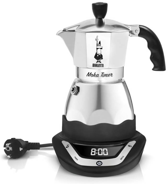 Bialetti Moka Timer 6 Cup Espresso maker Black, Silver