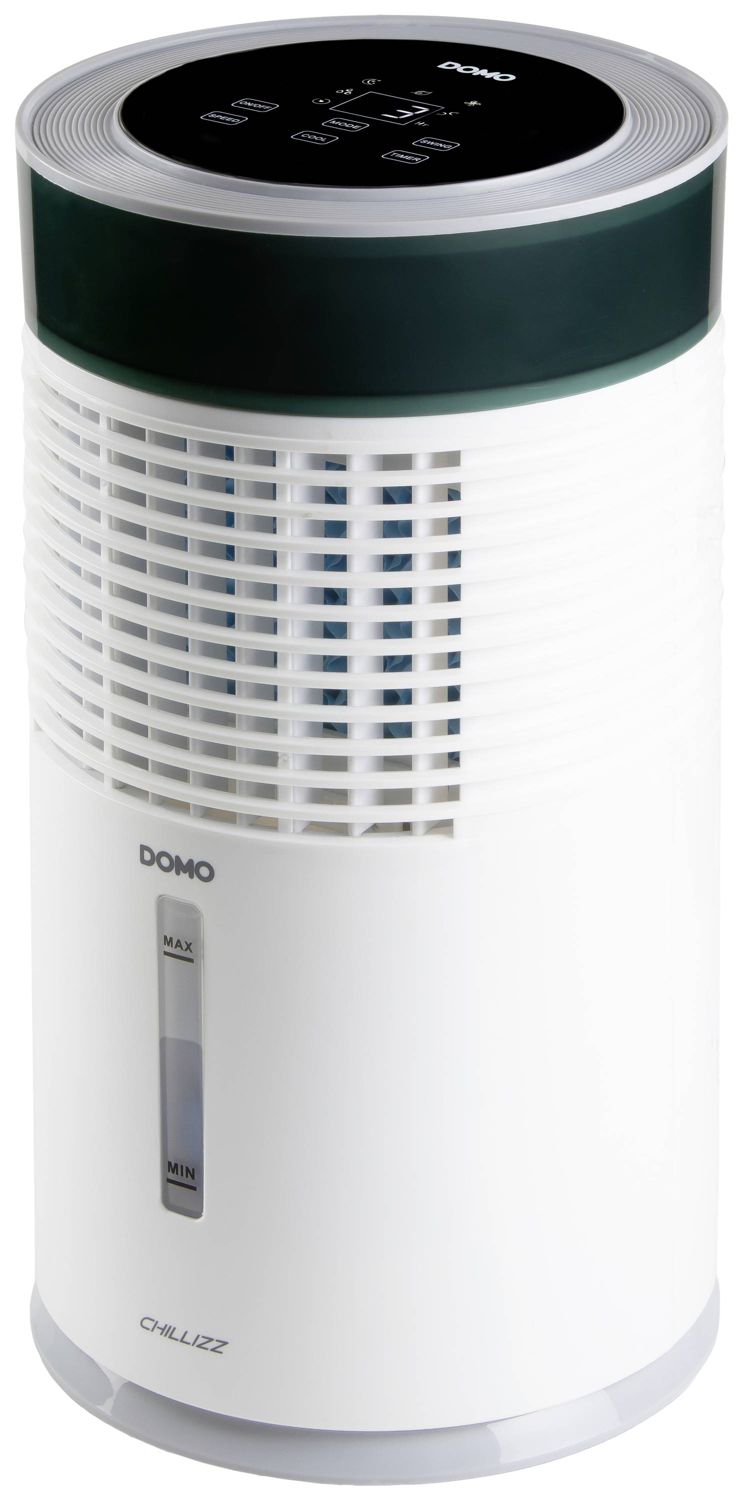 DOMO Air Cooler Chillizz Air cooler 9.6 W (Ø x H) 204 mm x 380 mm White, Black Timer, incl. air humidifier, LED display