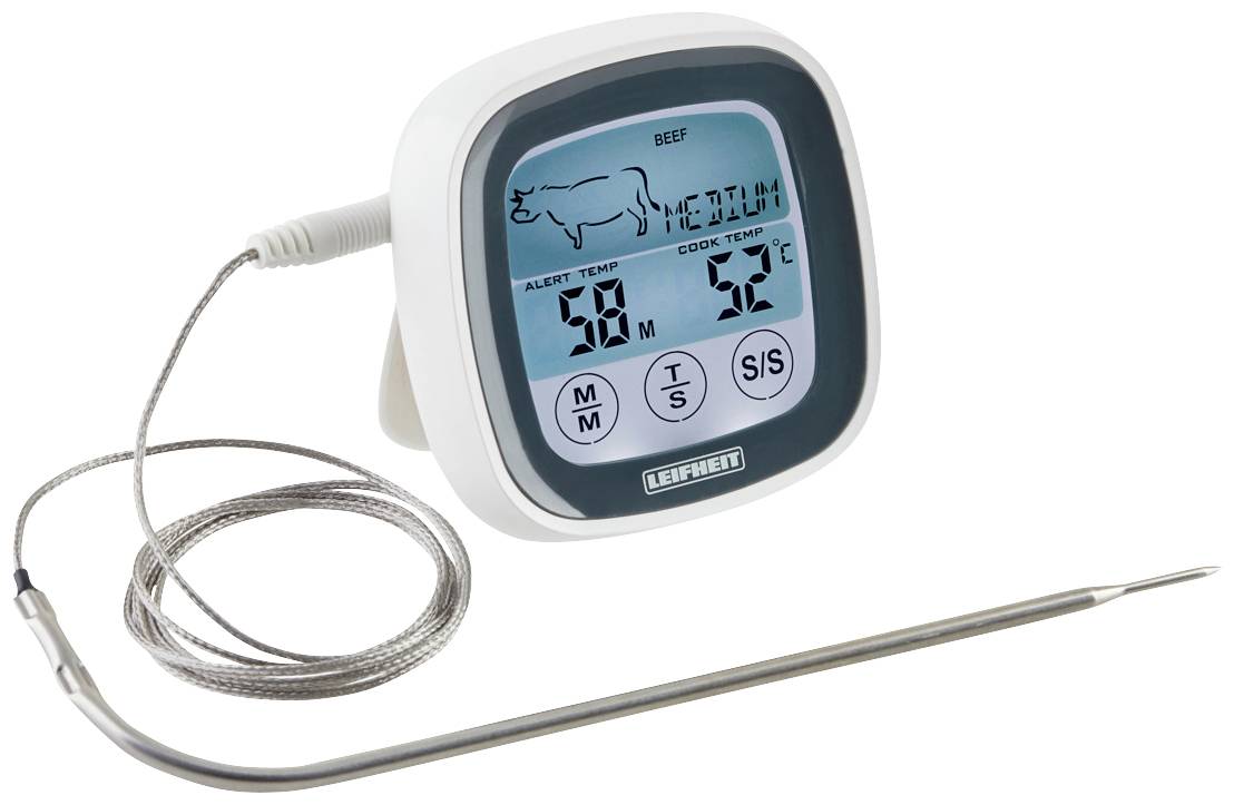 Leifheit 3223 Kitchen thermometer incl. touchscreen, incl. timer, Corded probe