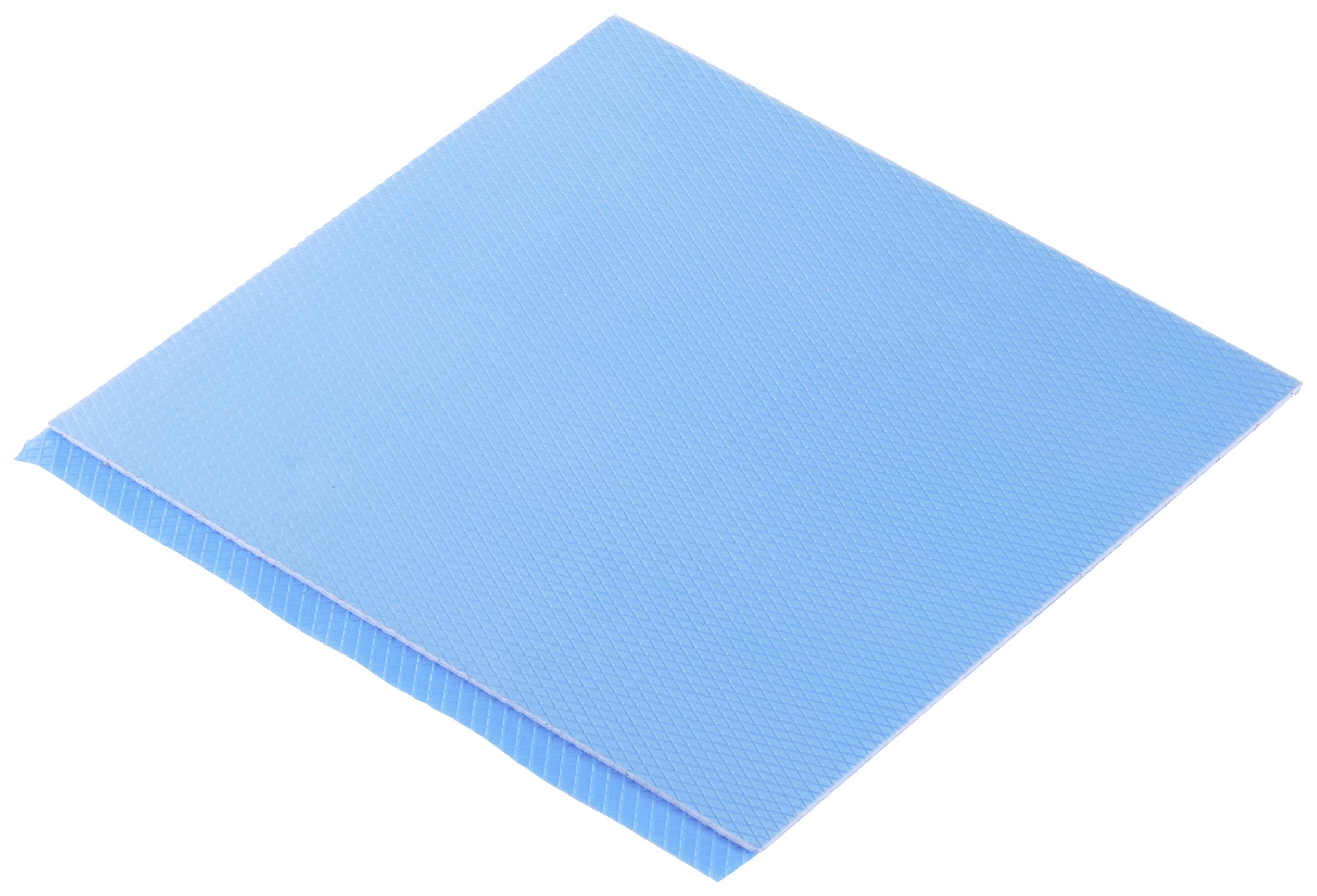 A blue cleaning cloth in a square shape, slightly textured.