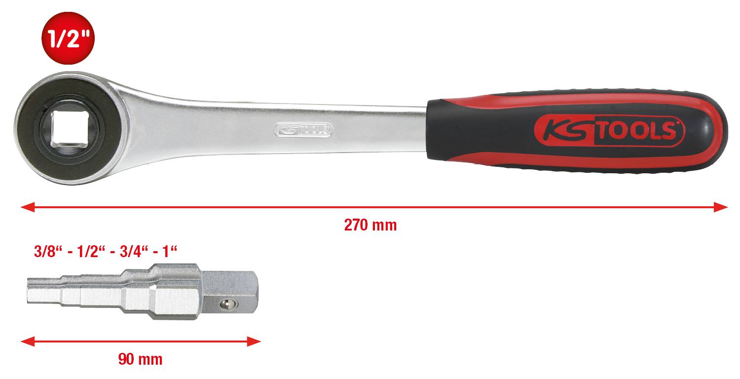 'Ratchet Handle, length 270 mm, with 1/2