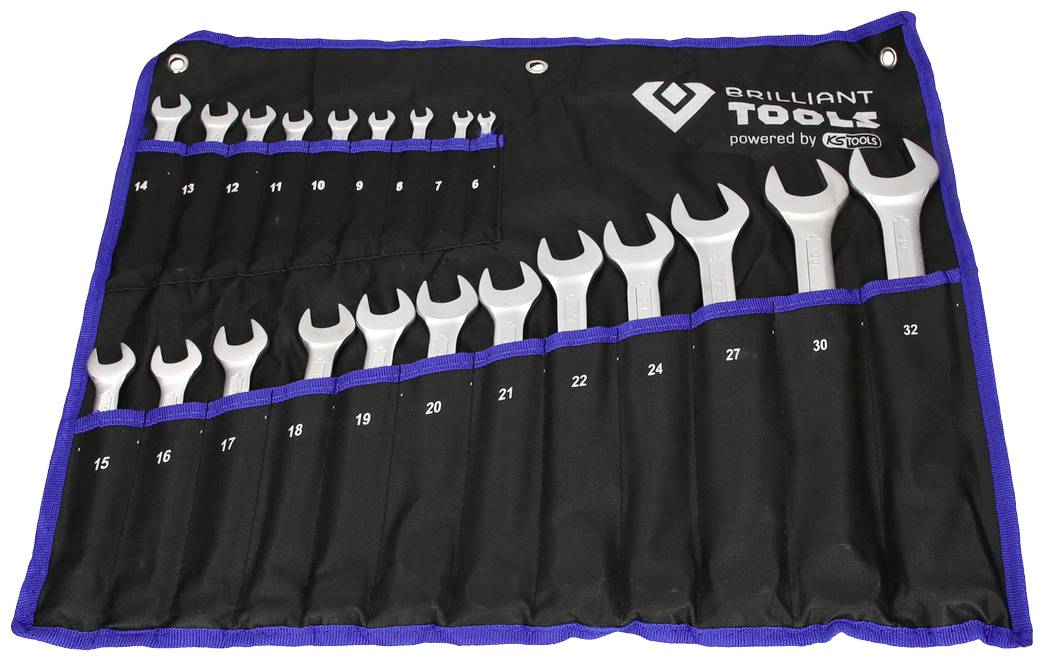 Brilliant Tools BT011021 Crowfoot wrench set 21-piece Spanner size (metric) 8 - 53 mm