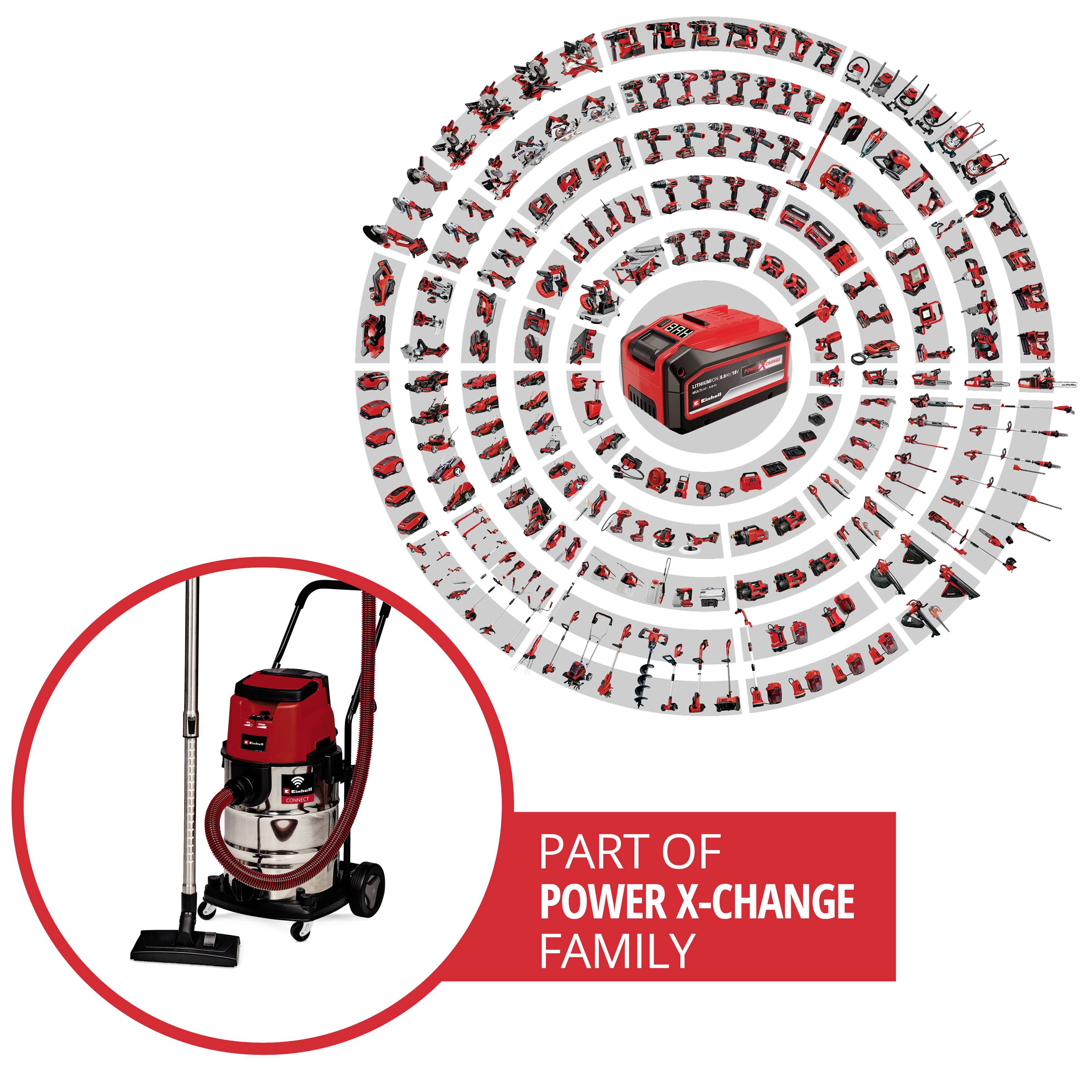 Einhell Professional TP-VC 36/30 S Auto-Solo 2347143 Wet/dry vacuum cleaner 30 l Battery not included, Charger not included