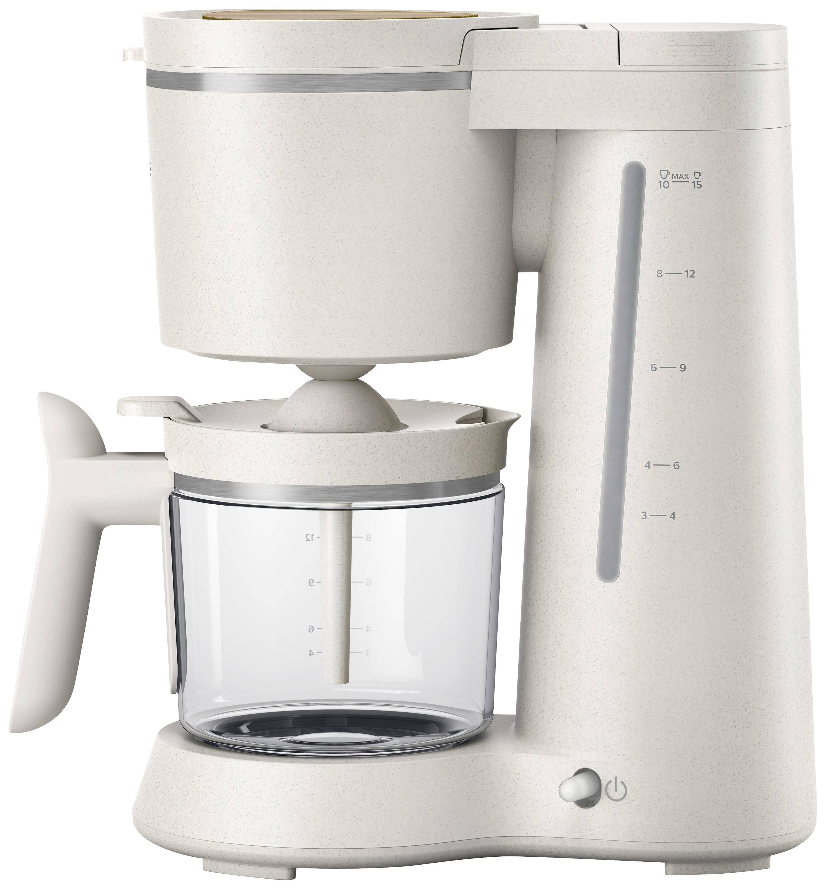 Philips Home Eco Conscious Edition 5000er Serie HD5120/00 Coffee maker White silk, Matt Cup volume=10 Plate warmer, Glass jug